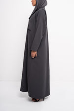 Blazer Abaya in Grey - Back View | CO-VRD