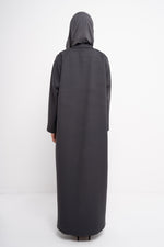 Blazer Abaya in Grey - Detail View | CO-VRD