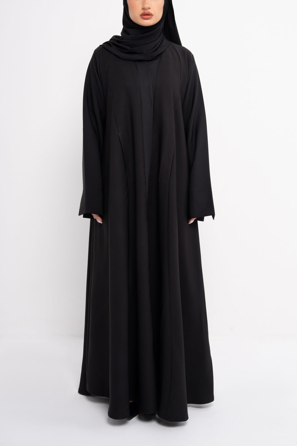 A-Line Abaya in black - Side View | CO-VRD - alternate view