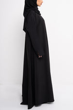 A-Line Abaya in black - Back View | CO-VRD