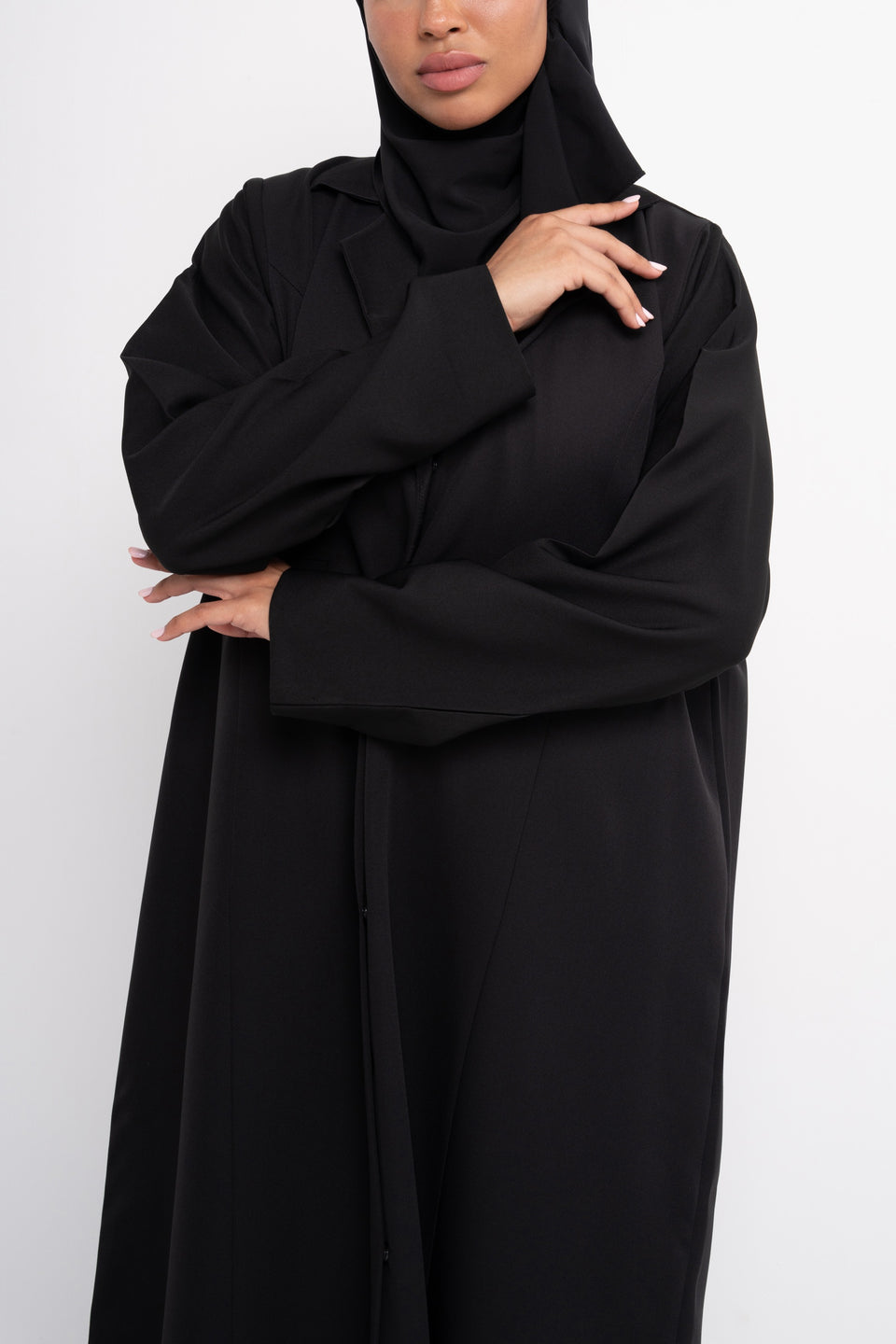 Blazer Abaya in Black - Side View | CO-VRD - alternate view