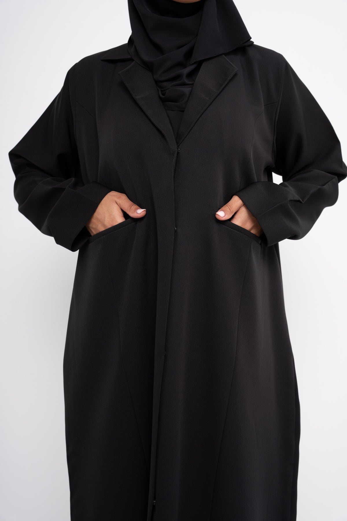 Blazer Abaya in Black - elegant modest designer abaya - CO-VRD