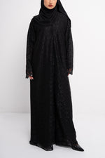Lace Abaya in black - Side View | CO-VRD