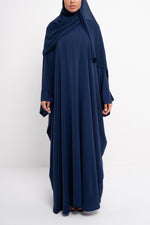 Butterfly Zip Abaya in Blue - Side View | CO-VRD