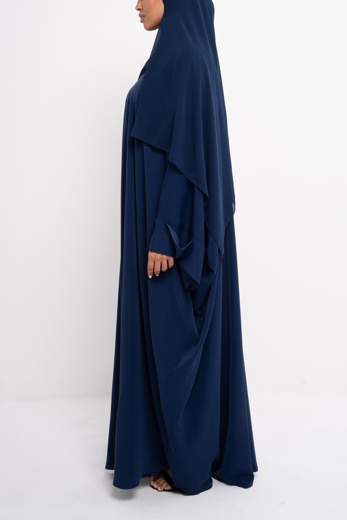 Butterfly Zip Abaya in Blue - Back View | CO-VRD
