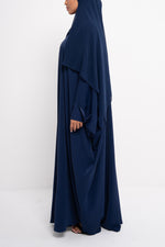 Butterfly Zip Abaya in Blue - Back View | CO-VRD