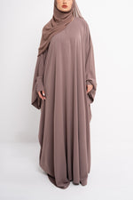 Butterfly zip Abaya in Taupe - Side View | CO-VRD