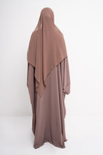 Butterfly zip Abaya in Taupe - Detail View | CO-VRD