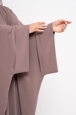Butterfly zip Abaya in Taupe - View 5 | CO-VRD