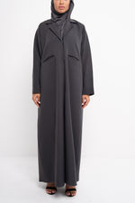 Blazer Abaya in Grey - Side View | CO-VRD