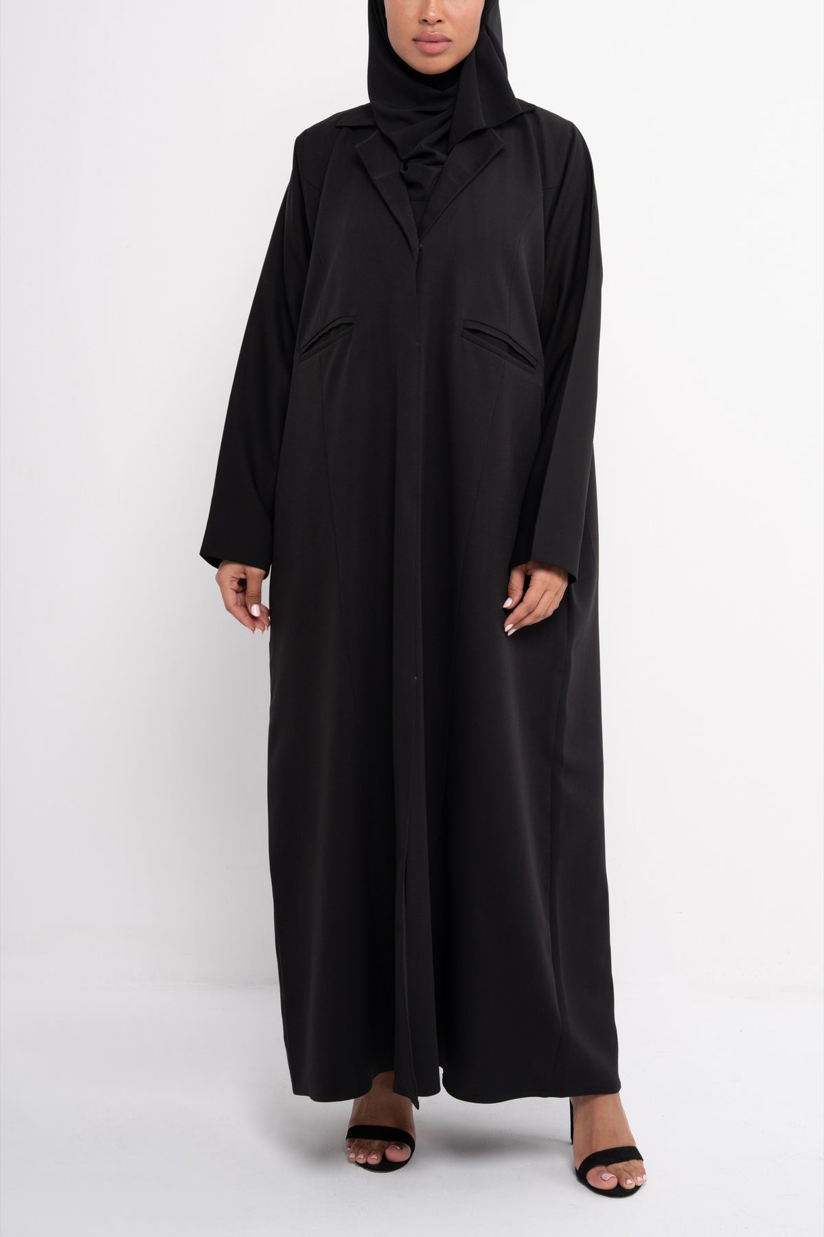 Blazer Abaya in Black - Back View | CO-VRD
