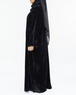 Black Velvet Abaya - Luxury Modest Wear for Eid | CO-VRD
