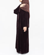 Dark Chocolate Velvet Abaya - Eid Collection 2026 | CO-VRD