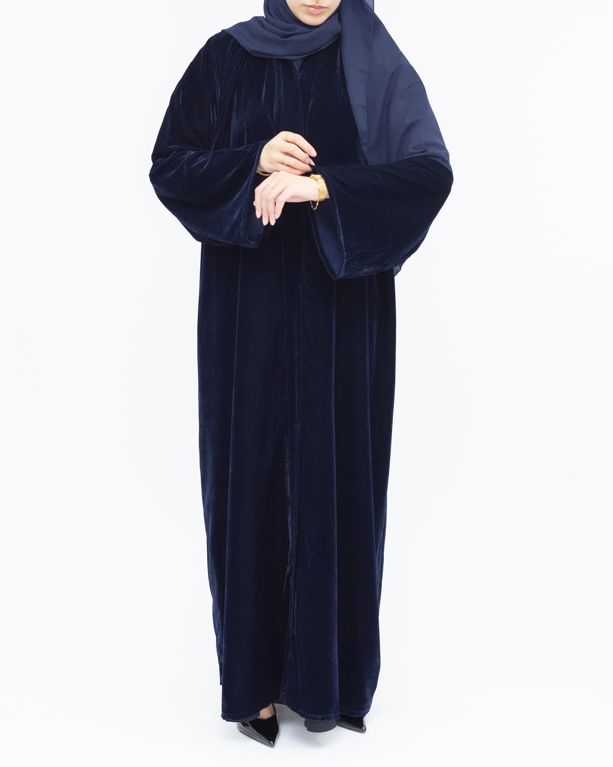 Midnight Blue Velvet Abaya - Premium Eid Abaya | CO-VRD