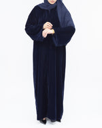 Midnight Blue Velvet Abaya - Premium Eid Abaya | CO-VRD