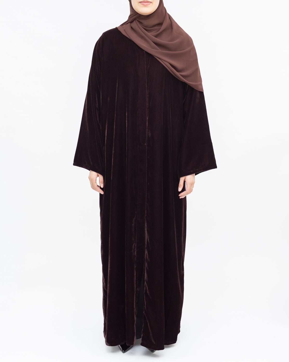 Dark Chocolate Velvet Abaya - Eid Collection 2026 | CO-VRD