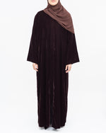 Dark Chocolate Velvet Abaya - Eid Collection 2026 | CO-VRD