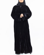 Black Velvet Abaya - Luxury Modest Wear for Eid | CO-VRD