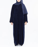 Midnight Blue Velvet Abaya - Premium Eid Abaya | CO-VRD