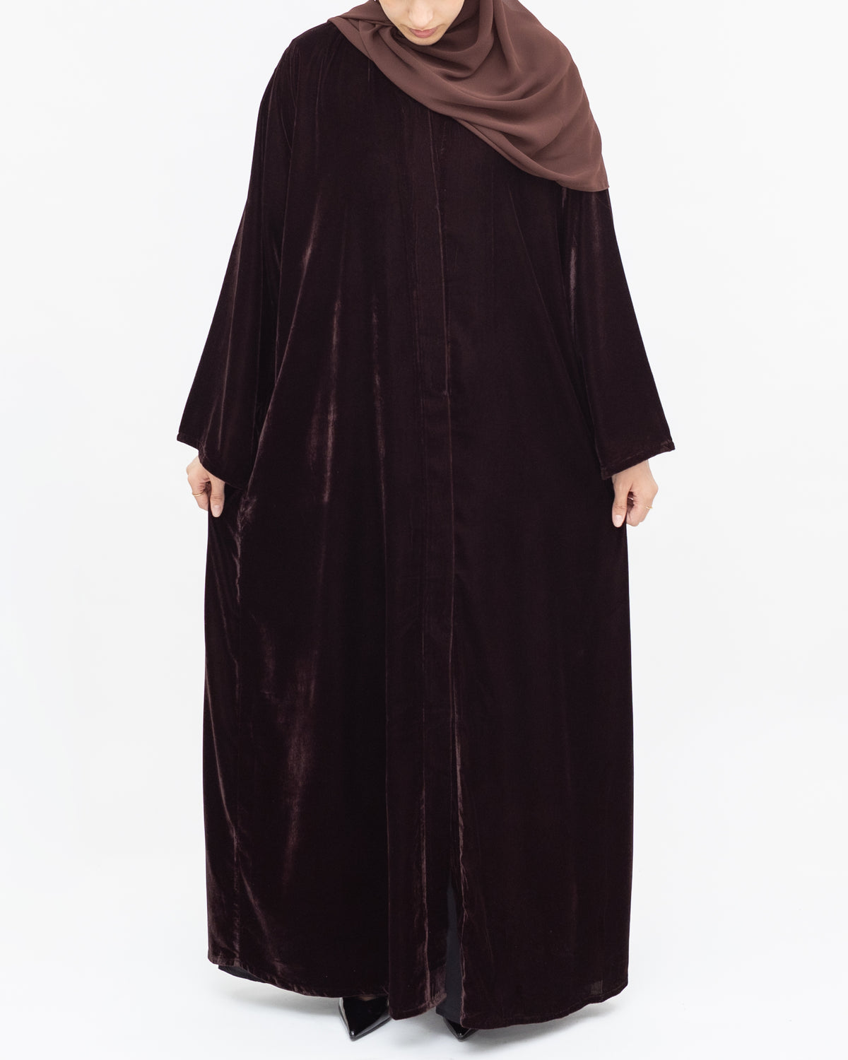 Dark Chocolate Velvet Abaya - Eid Collection 2026 | CO-VRD