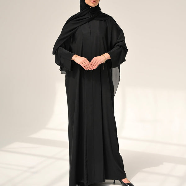 Black Classic Abaya - CO - VRD