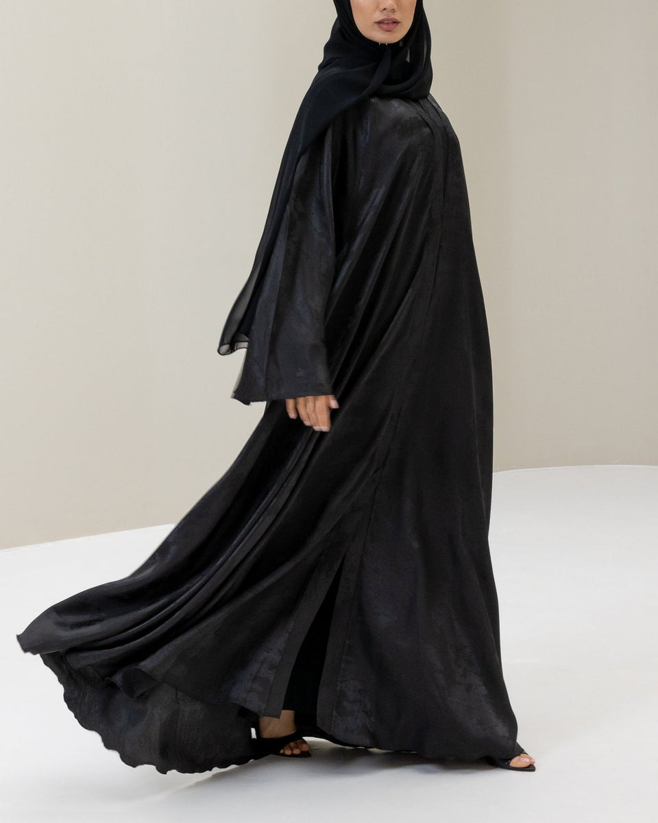 Black Flare Abaya and Hijab - CO - VRD - alternate view