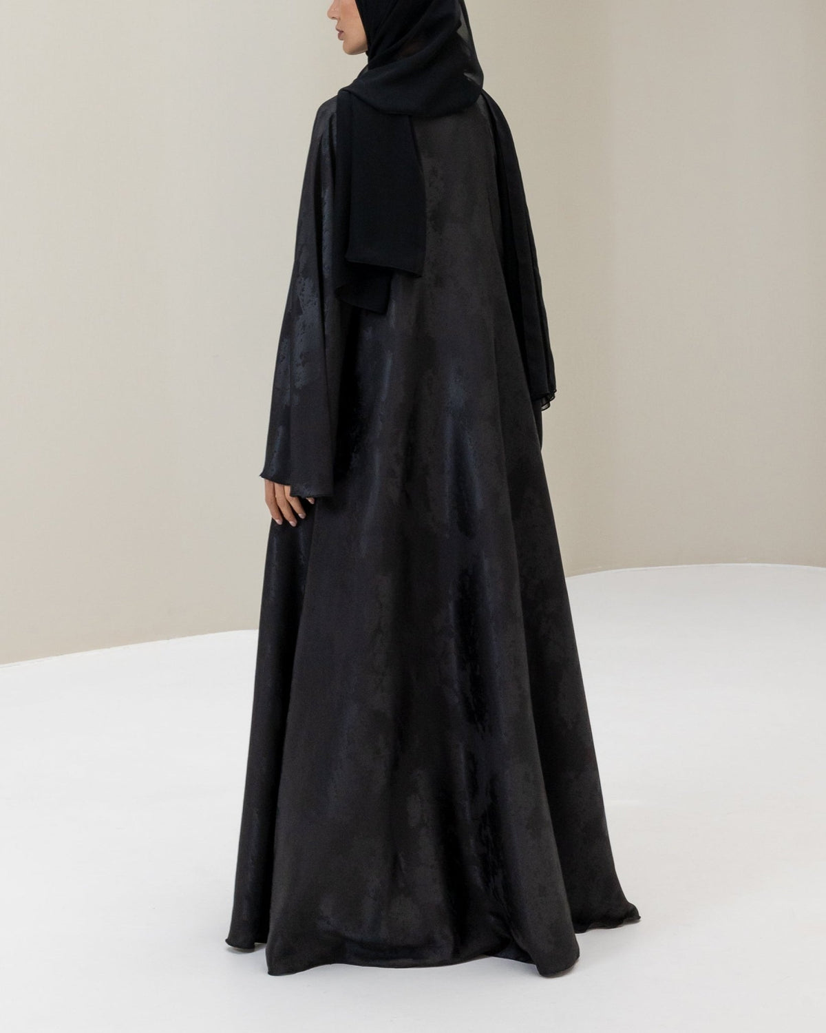 Black Flare Abaya and Hijab - CO - VRD
