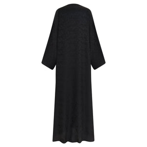 Black Floral Abaya & Hijab - CO - VRD