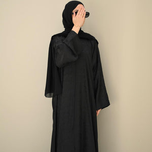 Black Floral Abaya & Hijab - CO - VRD