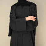 Black Floral Abaya & Hijab - CO - VRD