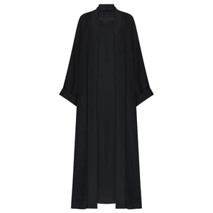 Black Flow Abaya - with Inner - Dress & Hijab - CO - VRD