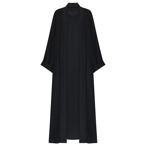 Black Flow Abaya - with Inner - Dress & Hijab - CO - VRD