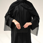 Black Flow Abaya - with Inner - Dress & Hijab - CO - VRD