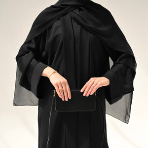 Black Flow Abaya - with Inner - Dress & Hijab - CO - VRD