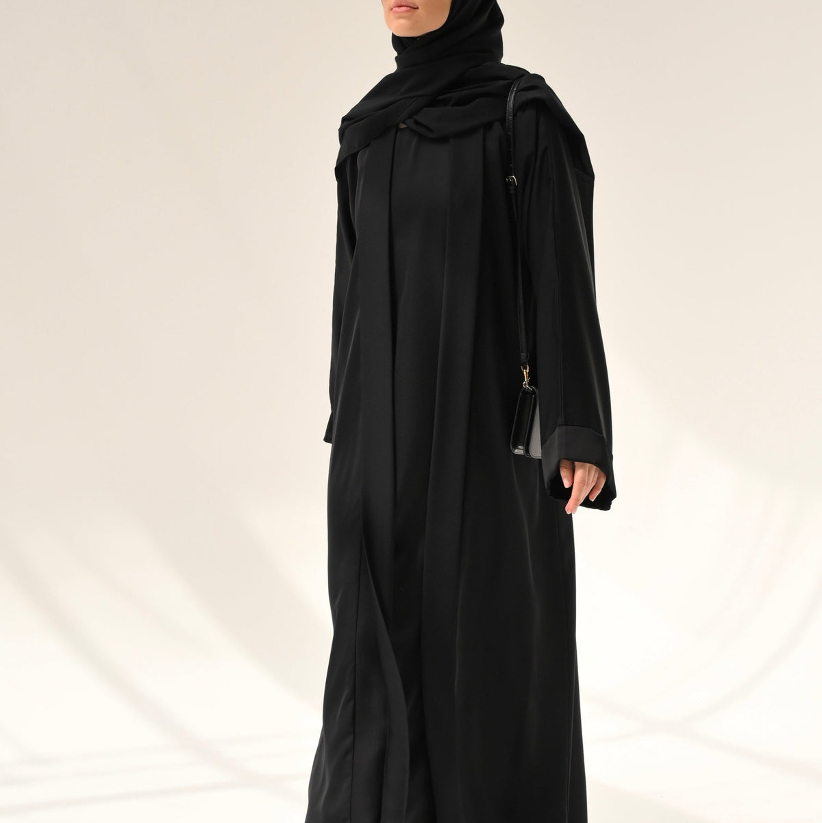 Black Flow Abaya - with Inner - Dress & Hijab - CO - VRD