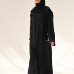 Black Flow Abaya - with Inner - Dress & Hijab - CO - VRD