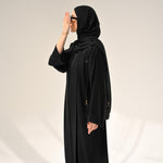 Black Flow Abaya - with Inner - Dress & Hijab - CO - VRD