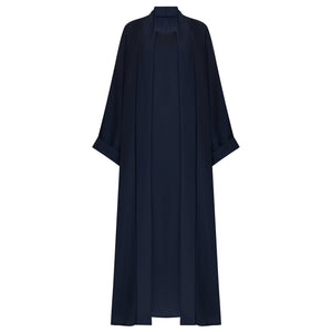 Blue Flow Abaya - with Inner - Dress & Hijab - CO - VRD