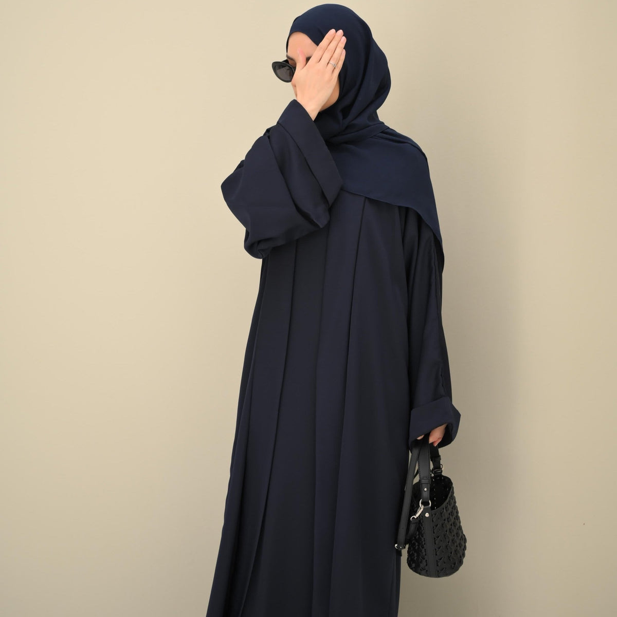 Blue Flow Abaya - with Inner - Dress & Hijab - CO - VRD