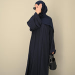 Blue Flow Abaya - with Inner - Dress & Hijab - CO - VRD
