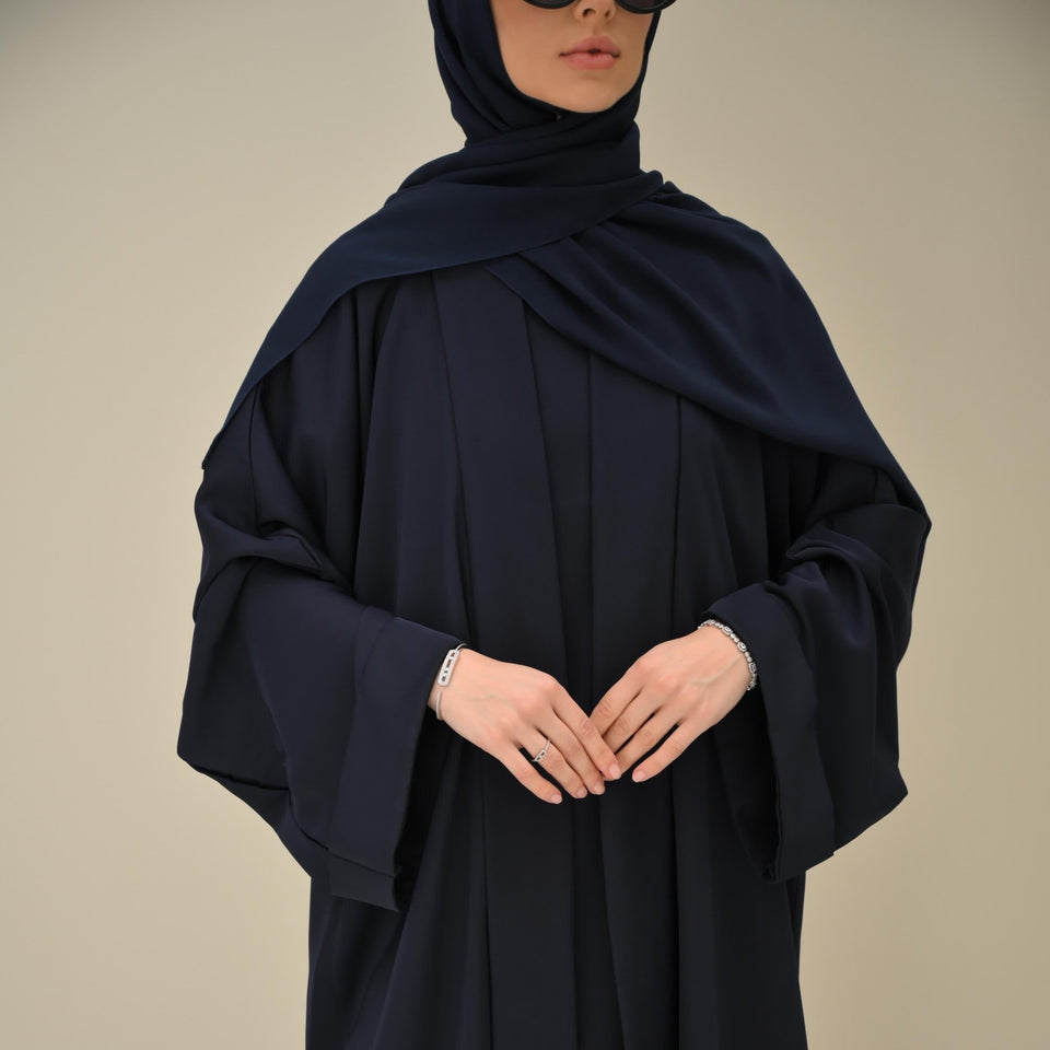 Blue Flow Abaya - with Inner - Dress & Hijab - CO - VRD - alternate view