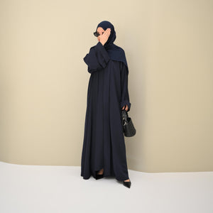 Blue Flow Abaya - with Inner - Dress & Hijab - CO - VRD