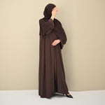 Brown Flow Abaya - With Inner - Dress & Hijab - CO - VRD
