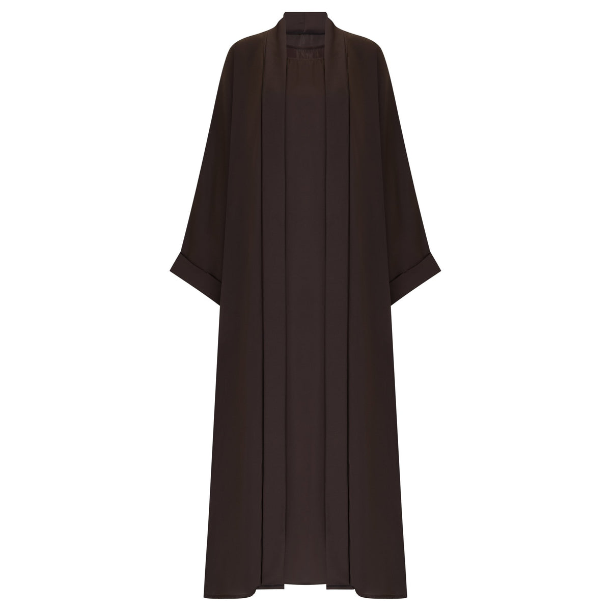 Brown Flow Abaya - With Inner - Dress & Hijab - CO - VRD