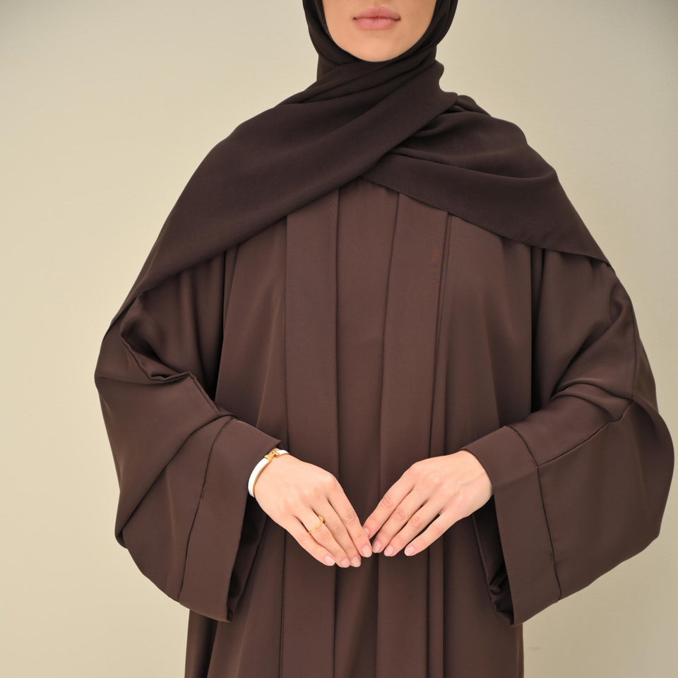 Brown Flow Abaya - With Inner - Dress & Hijab - CO - VRD - alternate view