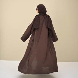 Brown Flow Abaya - With Inner - Dress & Hijab - CO - VRD