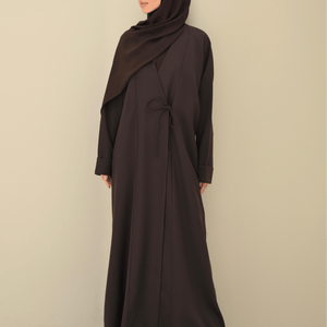 Brown Tie Abaya & Hijab - CO - VRD