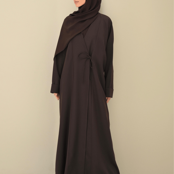 Brown Tie Abaya & Hijab - CO - VRD