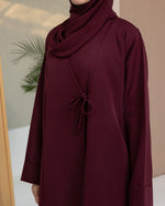 Burgundy Tie Abaya and Hijab - CO - VRD