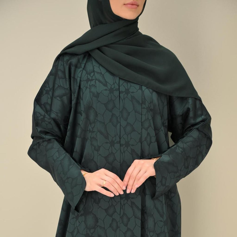 Emerald Satin Abaya - CO - VRD - alternate view